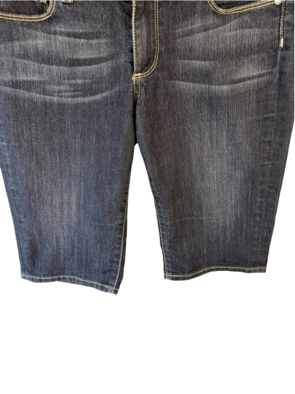 Paige Classic Dark Wash Denim Bermuda Shorts - Dark Blue Size 28 Y2K Casual